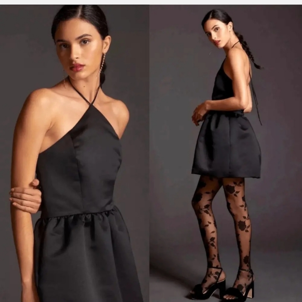 DELFI Collective NWOT Anthropologie Black Halter Cocktail Dress Size XS - Picture 4 of 11